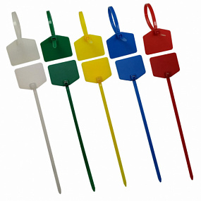 Пластиковые стяжки (хомуты) кабельные ксм с площадкой для маркировки изображение